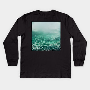 Emerald Ocean Water Waves Mist and Surf Dreams Kids Long Sleeve T-Shirt